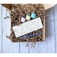 Kids Name Puzzle Paint Kit | Children's Wooden Activity Easter Gift Basket Basket Stuffer | Etsy (US)