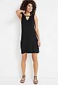 24/7 Solid Cut Out Shift Mini Dress | Maurices