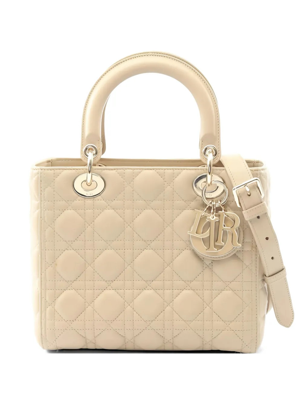 Christian Dior Pre-Owned 2010s small Lady Dior My ABCDior leather tote bag - Neutrals | Farfetch Global