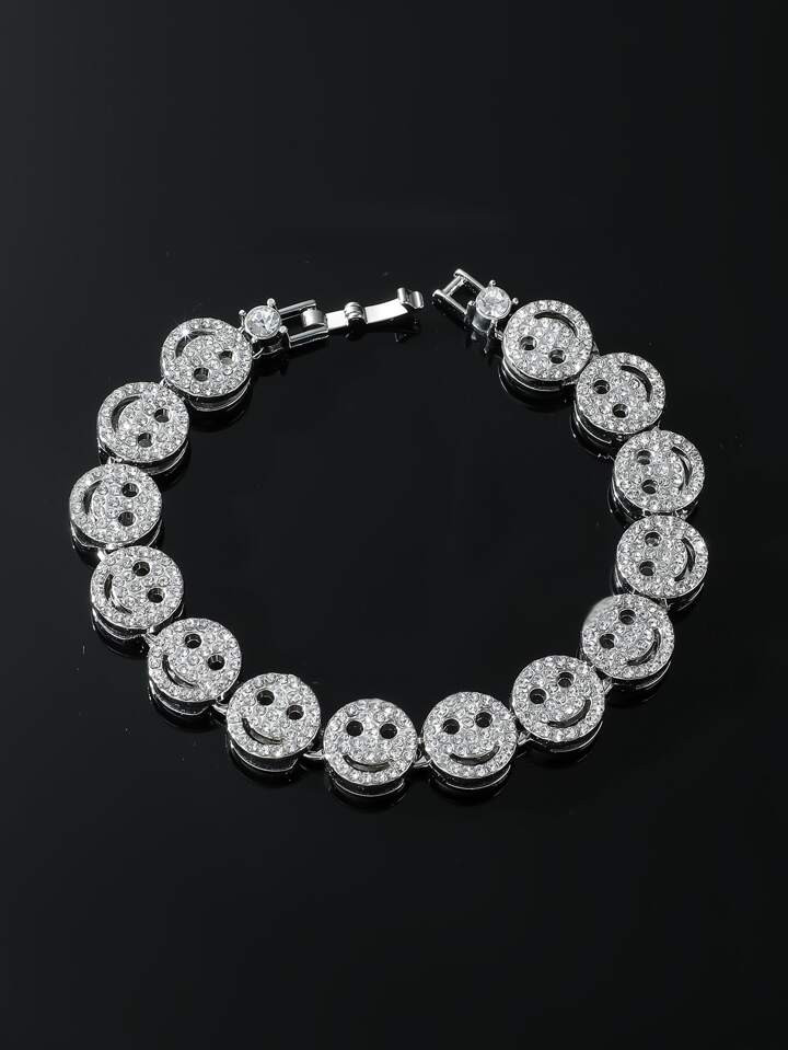 Popular Hip Hop Chain For Women Men Rhinestone Expression Decor Bracelet | SHEIN USA | SHEIN
