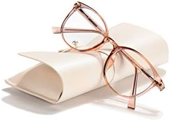 FONHCOO Blue Light Blocking Glasses Women Men Computer Eyeglasses,TR90 Fashion Round Transparent ... | Amazon (US)