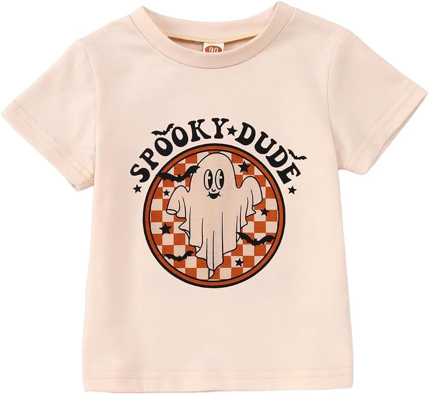 Halloween T Shirt Toddler Baby Boys Girls Funny Ghost Graphic Spooky Dude Letter Print Short Slee... | Amazon (US)