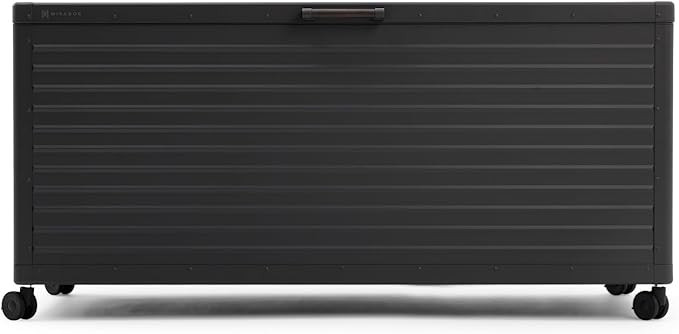 281 Gallon Large Outdoor Metal Deck Box with Wheels, Storage Box with Lid for Patio Furniture, Ga... | Amazon (US)