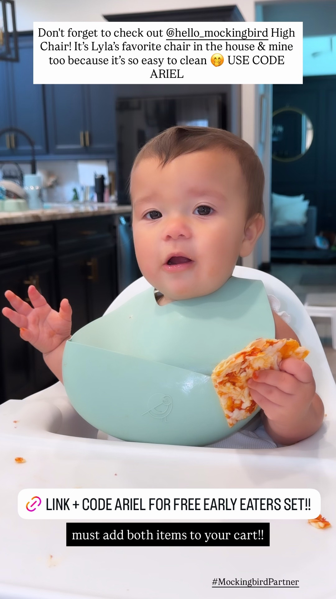 CODE ARIEL for FREE early eaters set - add both to cart

Mom life 
Mockingbird 
High chair 
Baby 
Baby registry 
Mom musthaves 
Baby must haves

#LTKSaleAlert #LTKBaby #LTKmomlife