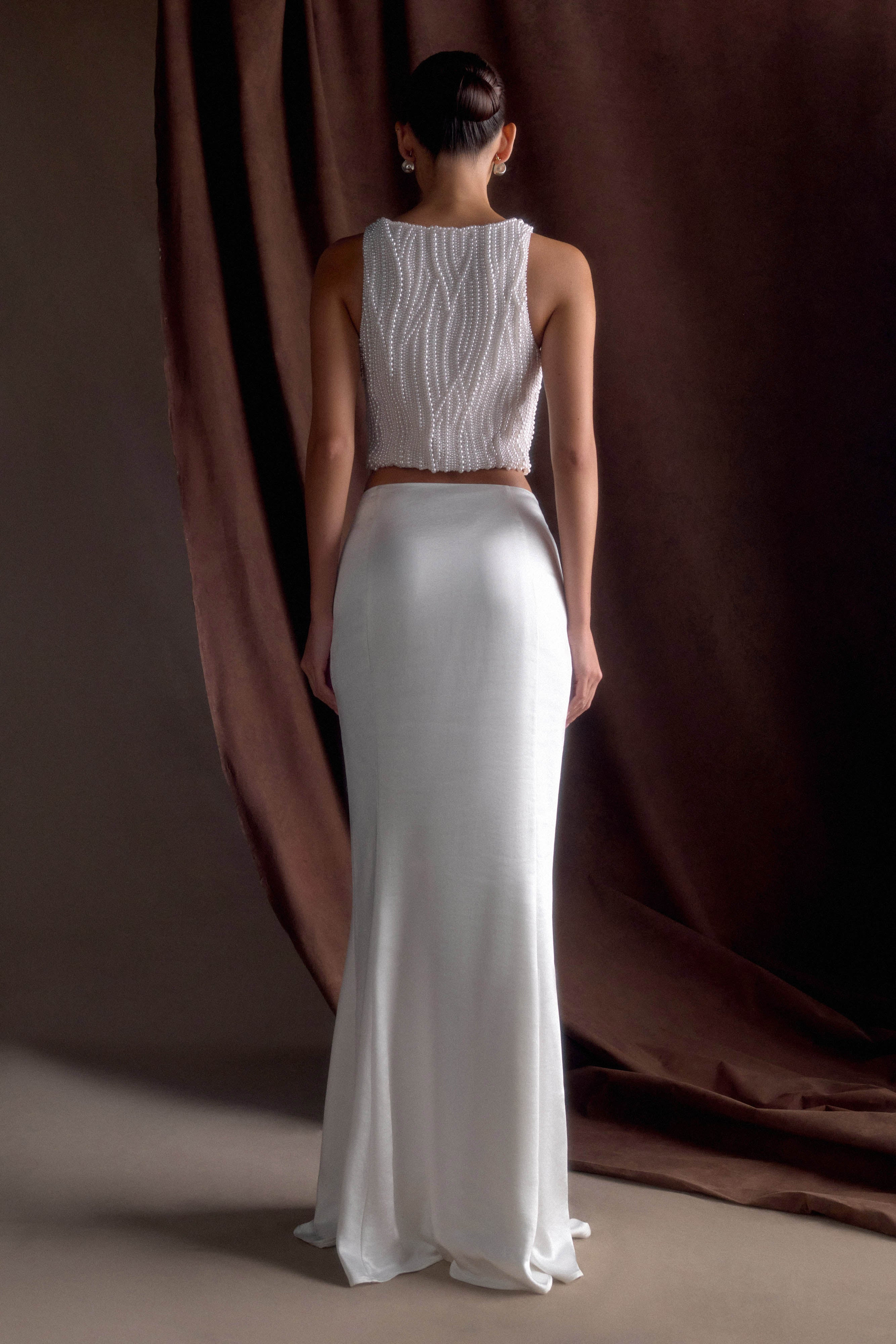 Marisol Marisol Off Shoulder Boucle Maxi Dress - Ivory | MESHKI US