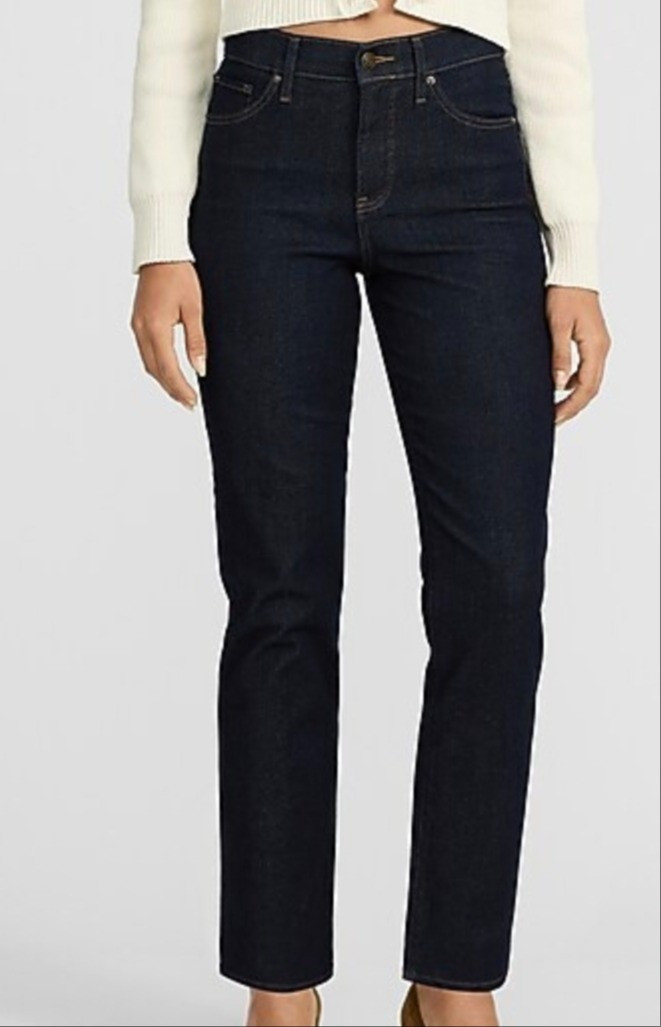 High waisted dark wash jeans for petite women.

#LTKPetite