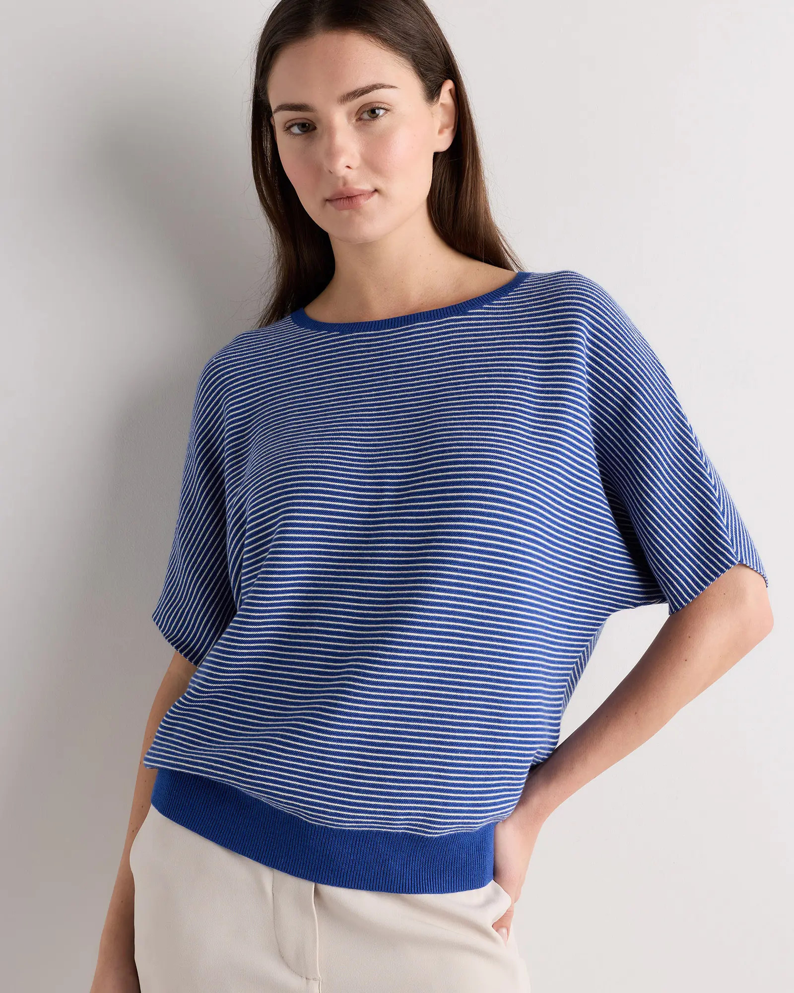 Lightweight Cotton Cashmere Link-Stitch Dolman Sweater | Quince