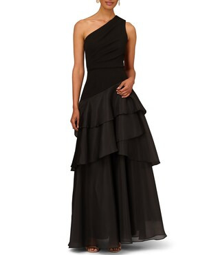Aidan Mattox One Shoulder Tiered Ruffled Ball Gown | Dillard's | Dillard's