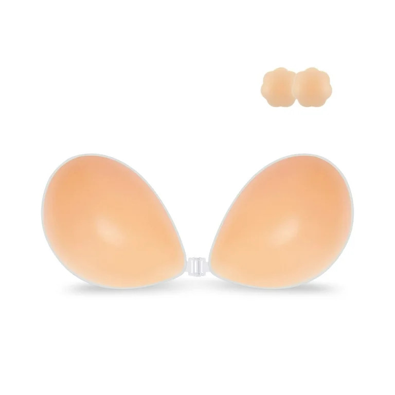 Emlimny D Cup Adhesive Bra, Strapless Sticky Bras, Invisible Push up Silicone Bra D Cup for Backl... | Walmart (US)
