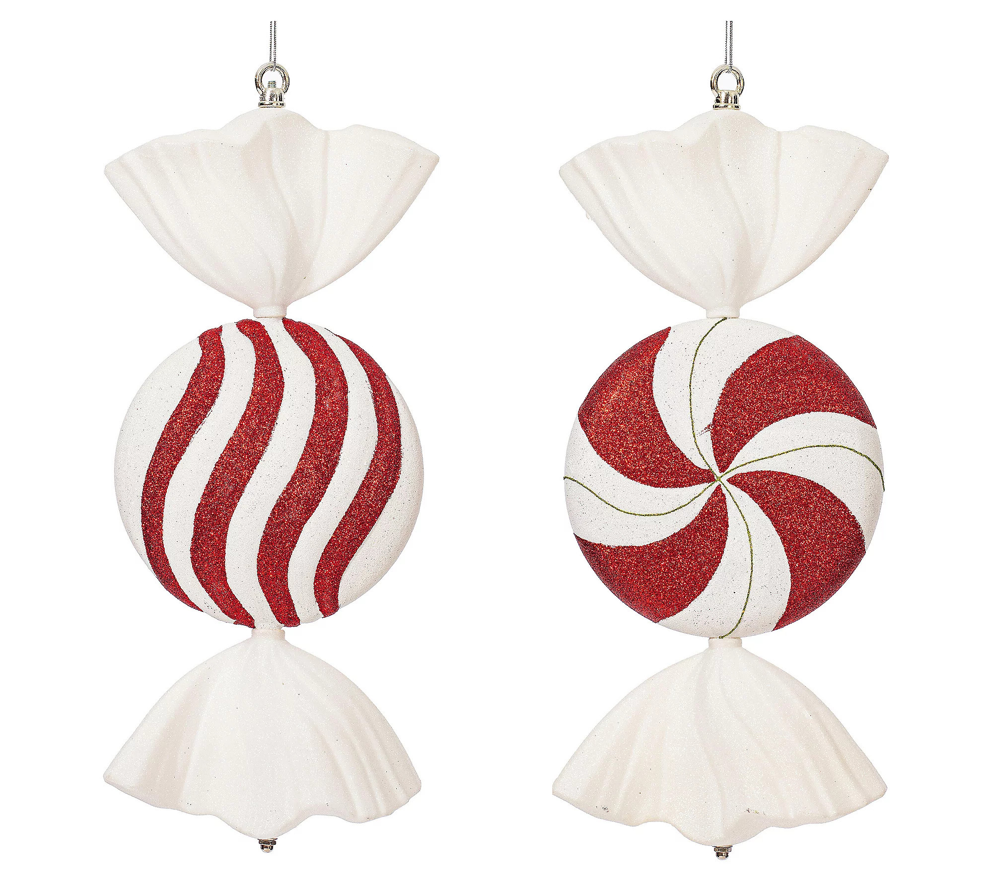 Vickerman 18"" Peppermint Candy Ornament Set | QVC
