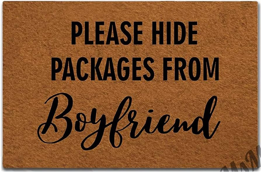 MsMr Entrance Door Mat Please Hide Packages from Boyfriend Indoor Outdoor Rubber Backing Non Slip... | Amazon (US)