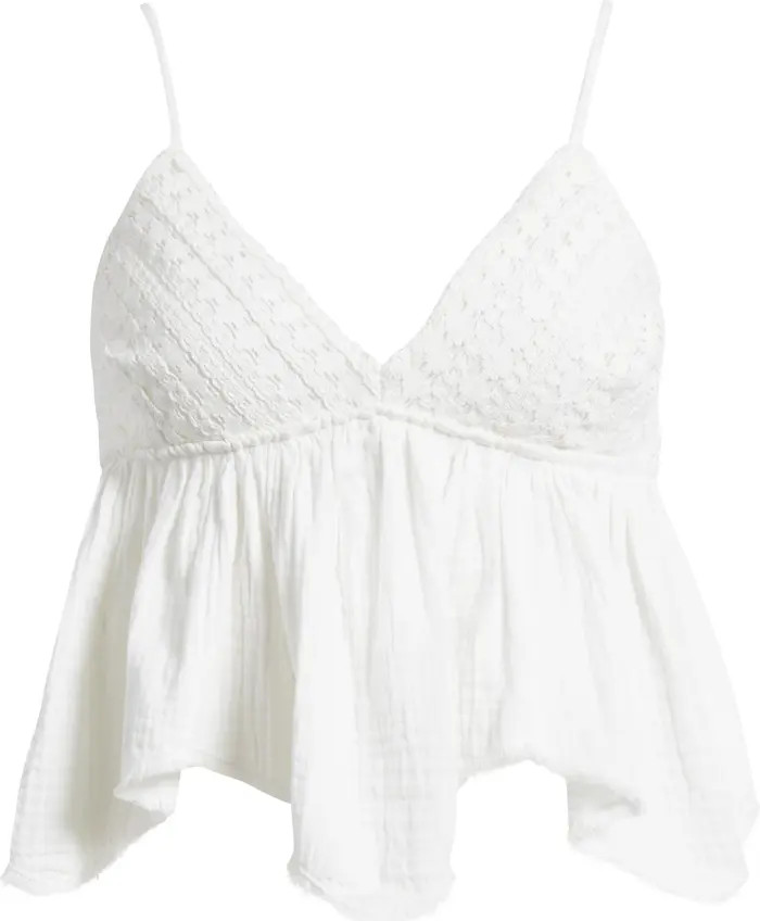 Lace & Cotton Gauze Babydoll Camisole | Nordstrom