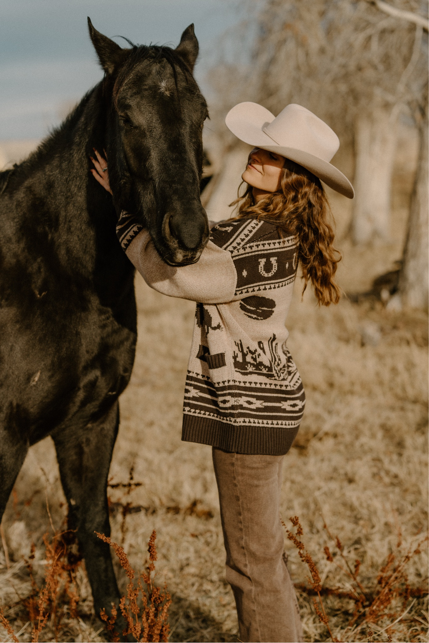 Out on the pasture, giving them all my unconditional love ❤️ Love this cute little cardigan, it’s keeping me warm even in the Wyoming winter 🧶 

#LTKStyleTip #LTKHoliday