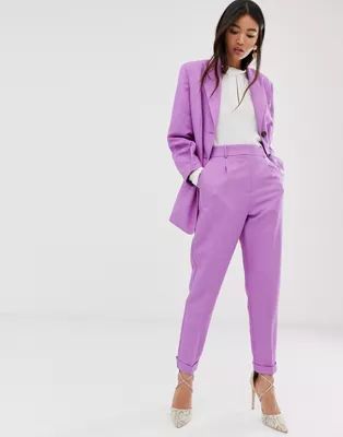ASOS DESIGN dream tapered suit pants in lilac | ASOS (Global)