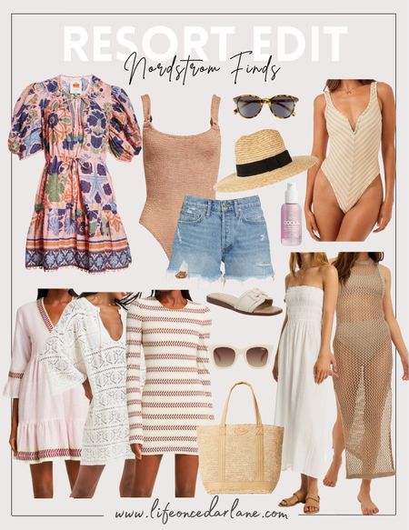 Resort Edit - Nordstrom Finds! Snag these cute swimsuits, coverups, dresses & accessories for your next beach vacay!! 

#nordstrom #resortedit #beach #vacation #swim
