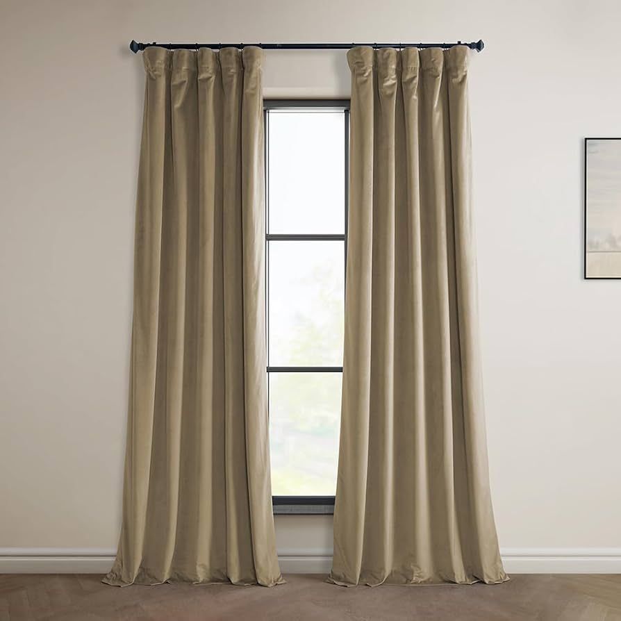 HPD Half Price Drapes Heritage Plush Velvet Curtains 84 Inches Long Room Darkening Curtains for B... | Amazon (US)