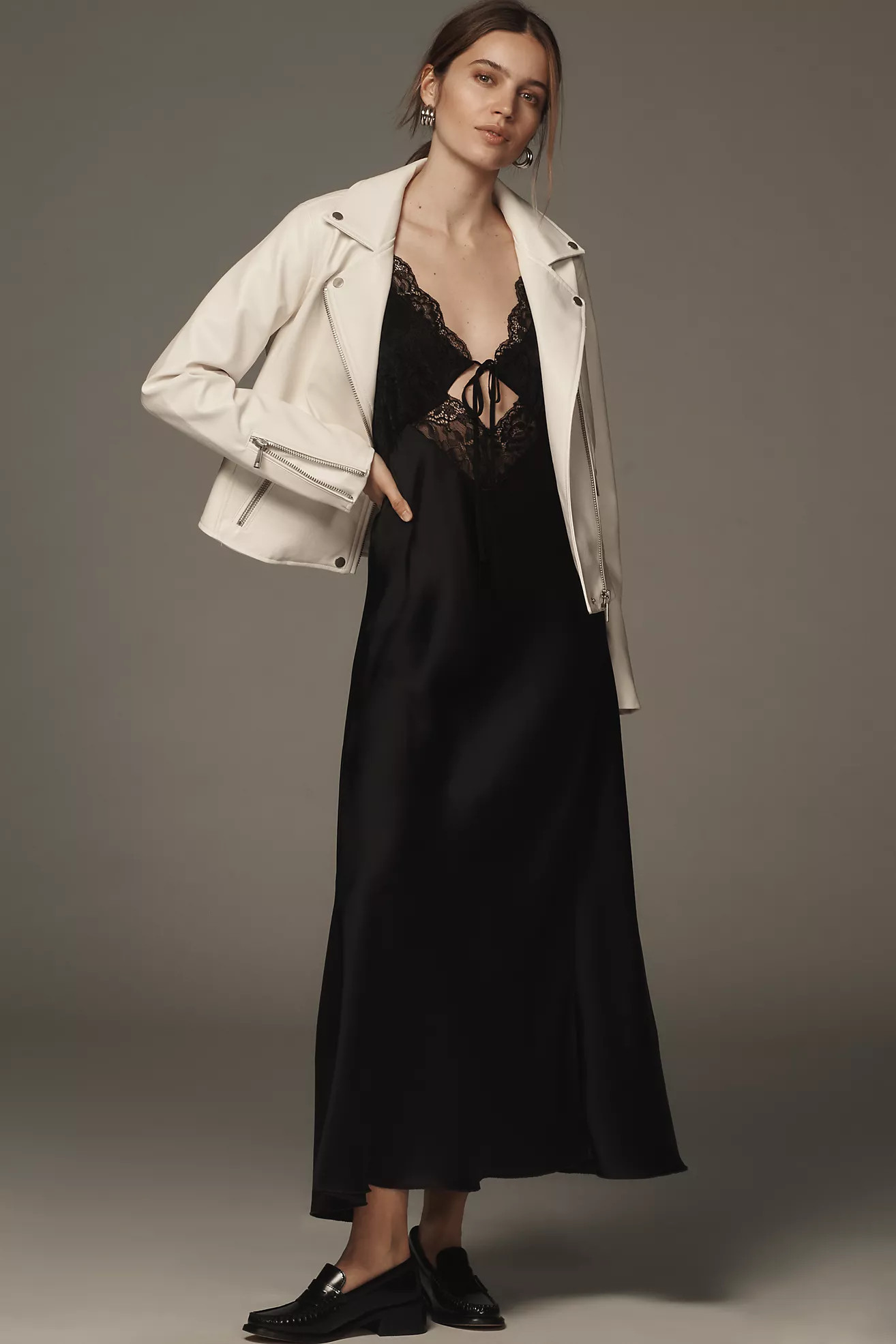 The Saige Faux-Leather Moto Jacket | Anthropologie (US)