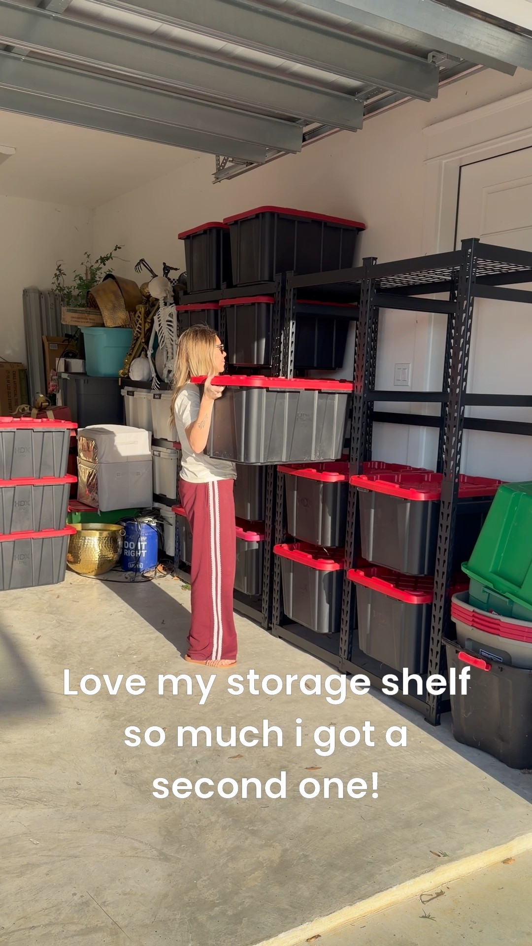 I bought the bundle of 8 tubs and the rack this time! Literally obsessed with my storage tub racks. So perfect and cheaper than building them your self! Christmas decor storage idea. Storage and organization hack. Home Depot storage tubs. Christmas tree storage. 

#LTKHome #LTKSeasonal