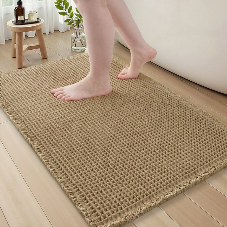 SIXHOME Bathroom Rugs Waffle Bath Rug Super Soft Absorbent Non Slip Bath Mat Beside Tub Rubber Ba... | Walmart (US)