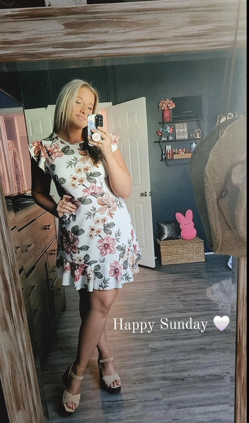 Church Fit 🤍 #dress #shein #floral #samedelman #wedges 

#LTKsalealert #LTKshoecrush #LTKstyletip