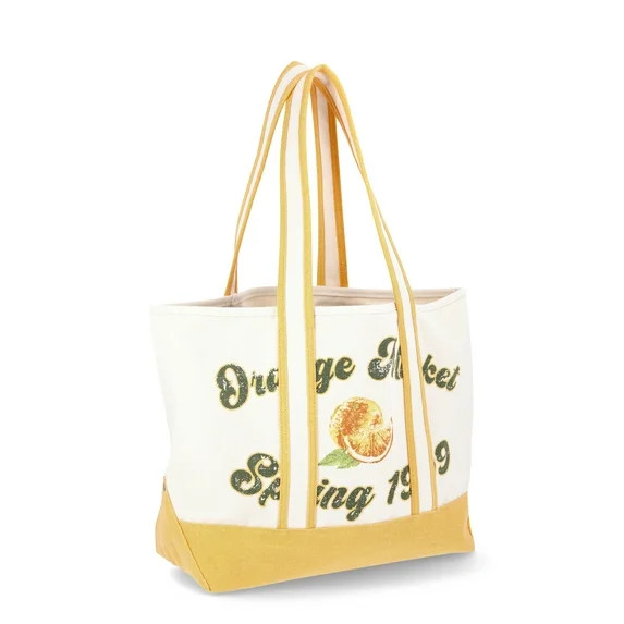No Boundaries Women’s Large Canvas Tote, Mustard, Women’s | Walmart (US)