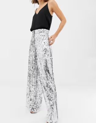 ASOS EDITION sequin wide leg flare trouser | ASOS EE