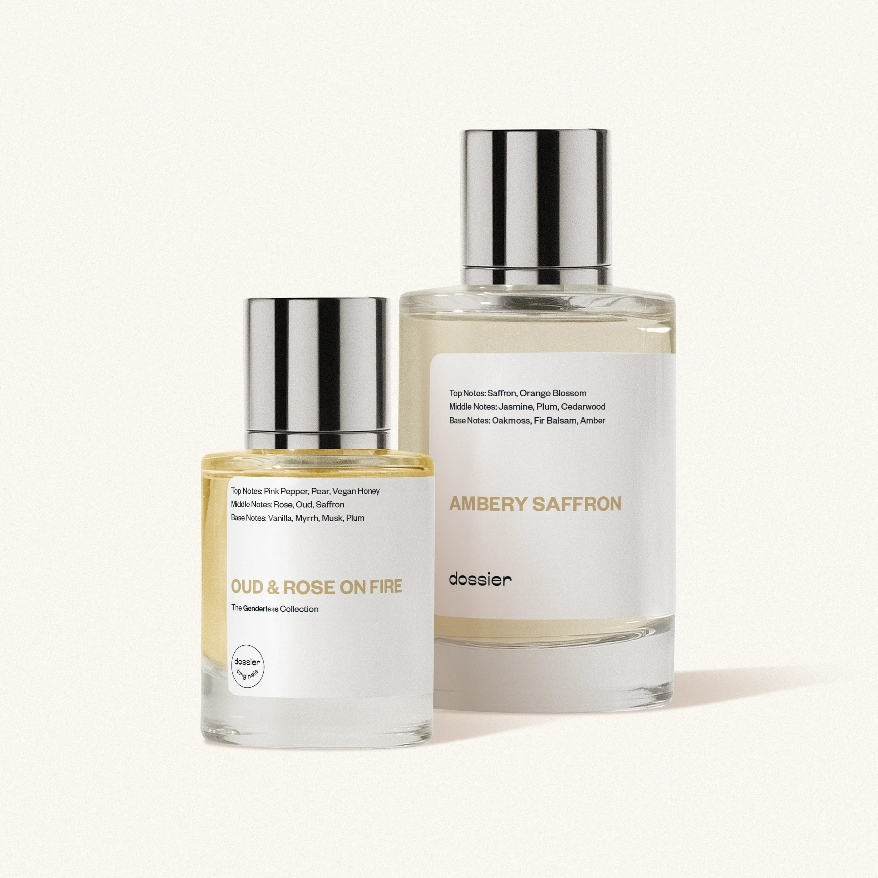 TT Exclusive Bundle #5, Ambery Saffron 100mL, Oud & Rose on Fire | Dossier