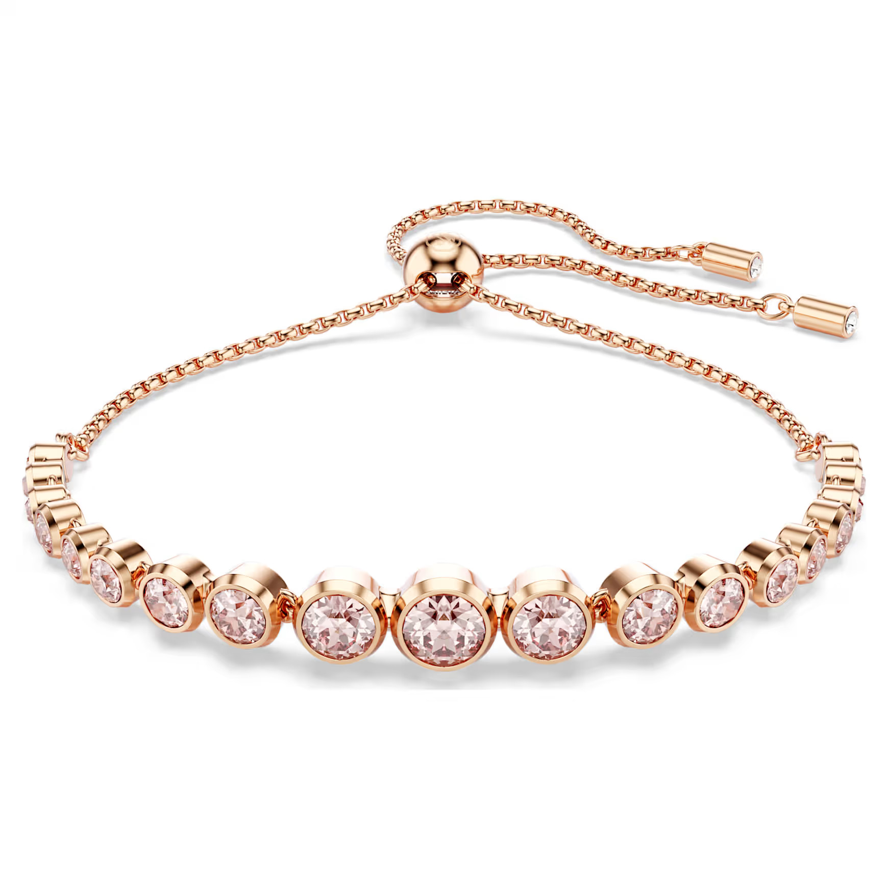 Imber bracelet, Mixed round cuts, Pink, Rose gold-tone plated by SWAROVSKI | SWAROVSKI