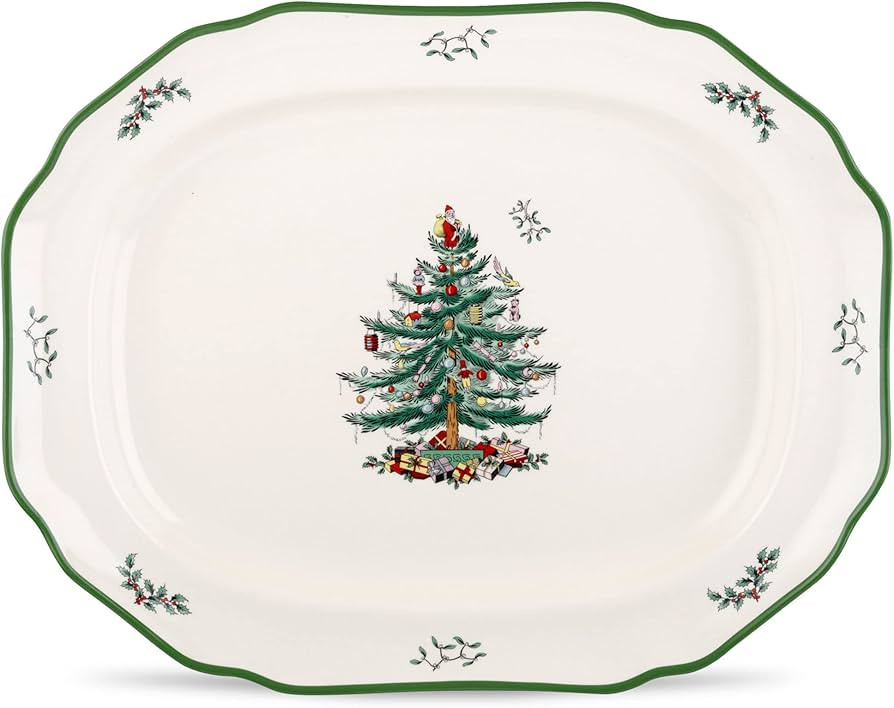 Amazon.com: Spode Christmas Tree Serving Platter | Earthenware Holiday Platter | Christmas Servin... | Amazon (US)