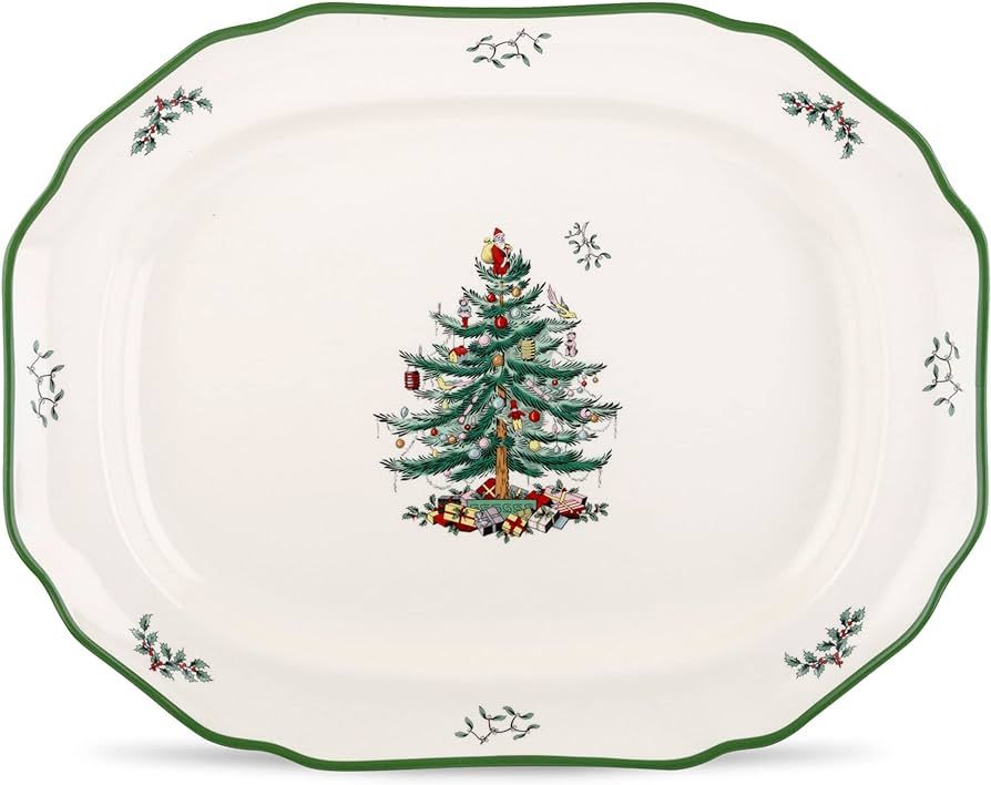 Amazon.com: Spode Christmas Tree Serving Platter | Earthenware Holiday Platter | Christmas Servin... | Amazon (US)