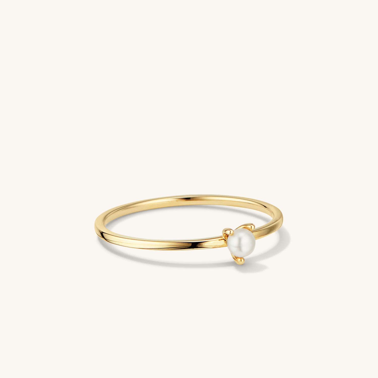 Pearl Slim Stacker Ring : Handcrafted in 14k Gold | Mejuri | Mejuri (Global)