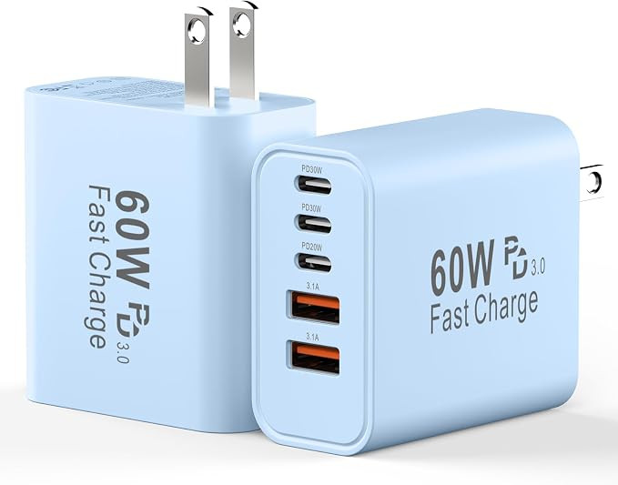 USB C Charging Blocks, 60W USBC Wall Fast Charger Block, Type C Phone USB C Charger Fast Charging... | Amazon (US)