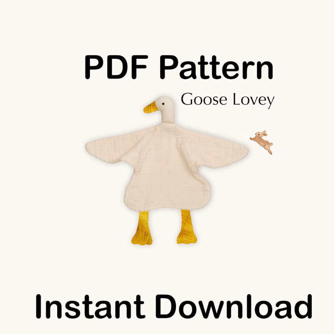 Goose Lovey Blanket Pattern Digital Goose Sewing Pattern Comfort Blanket Sewing Goose Lovey Patte... | Etsy (US)