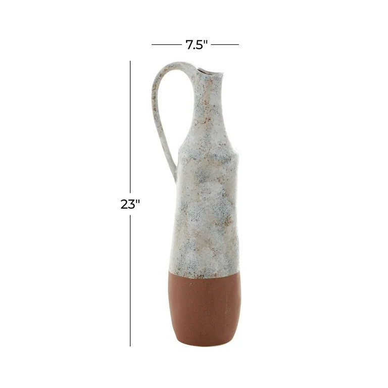 The Novogratz 23" Handmade White Ceramic Vase with Terracotta Accents | Walmart (US)