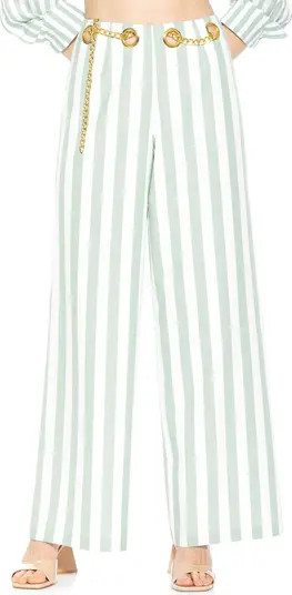 Cassie Stripe Grommet High Waist Wide Leg Pants | Nordstrom Rack