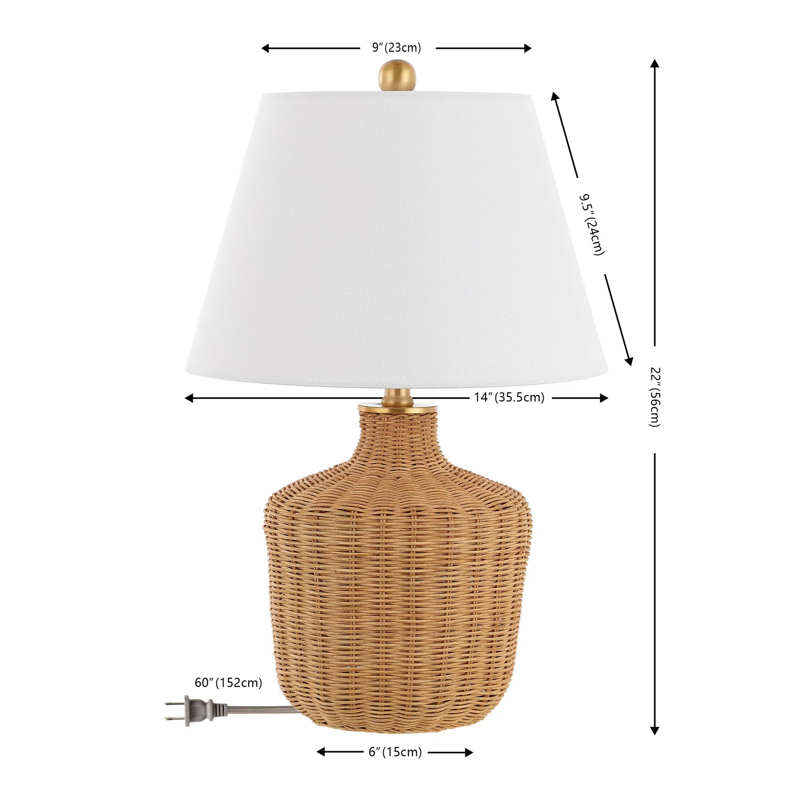 Nabila Wicker/Rattan Table Lamp | Wayfair North America