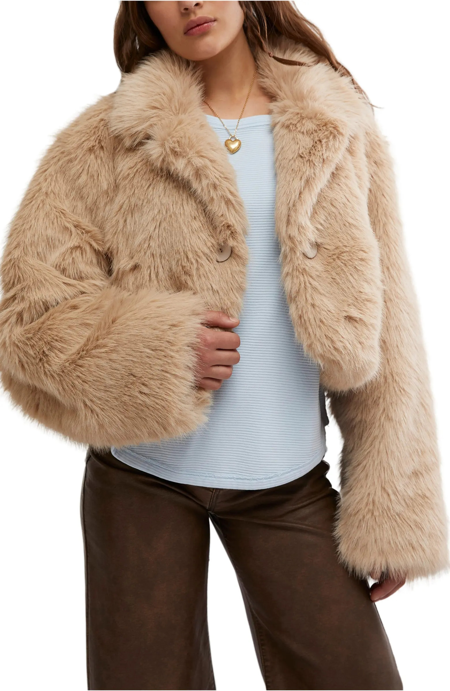 Paris Cropped Faux Fur Jacket | Nordstrom