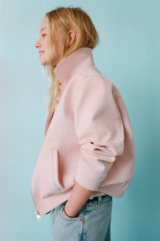 LEATHER EFFECT BOMBER JACKET | Zara UK