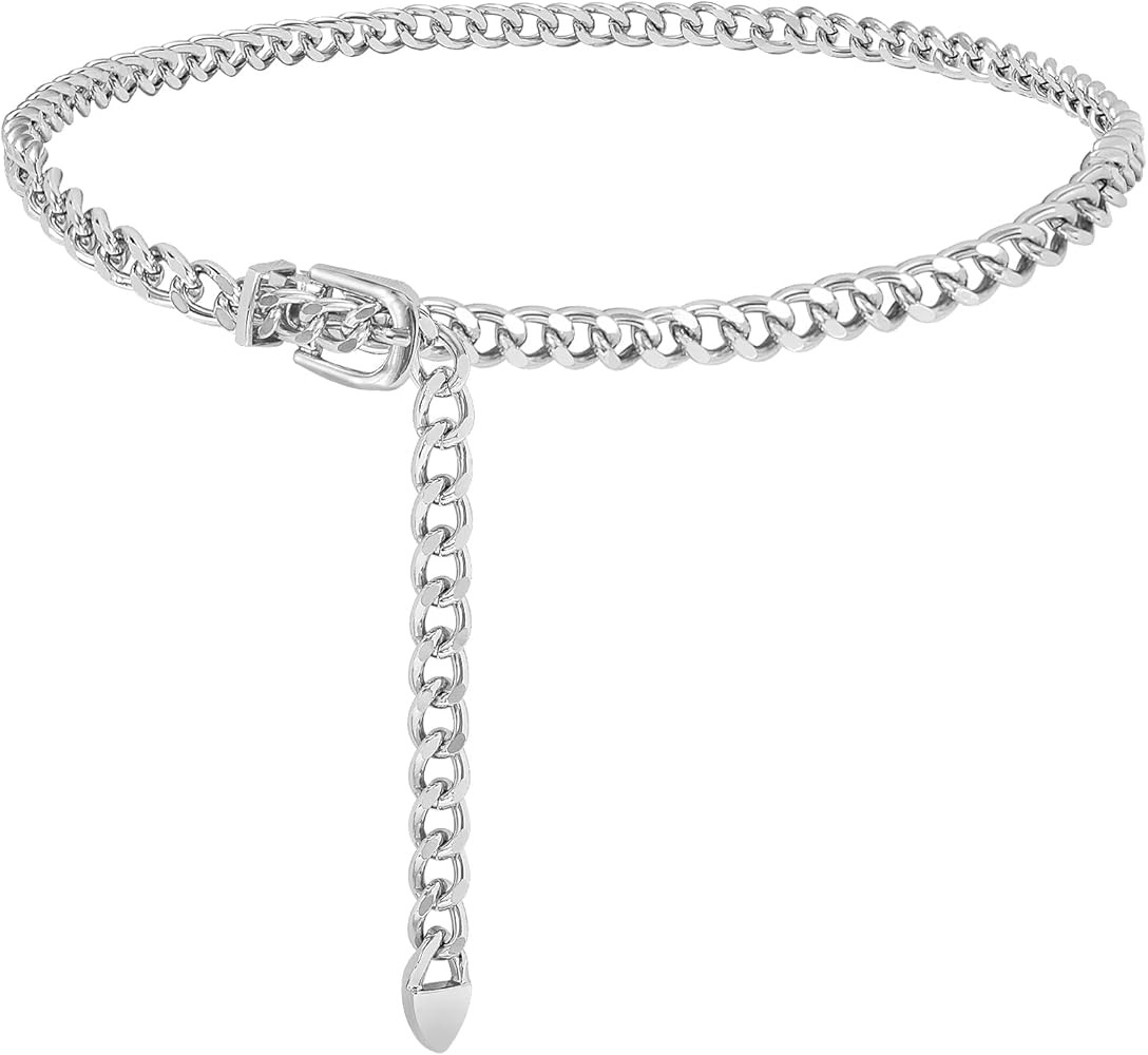 WHIPPY Waist Chain Belt Women Ladies Adjustable Body Waist Link Belts for Jeans Dresses | Amazon (US)