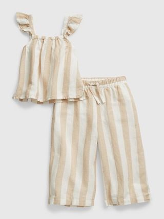 Toddler Linen-Cotton Striped Two-Piece Outfit Set | Gap (US)