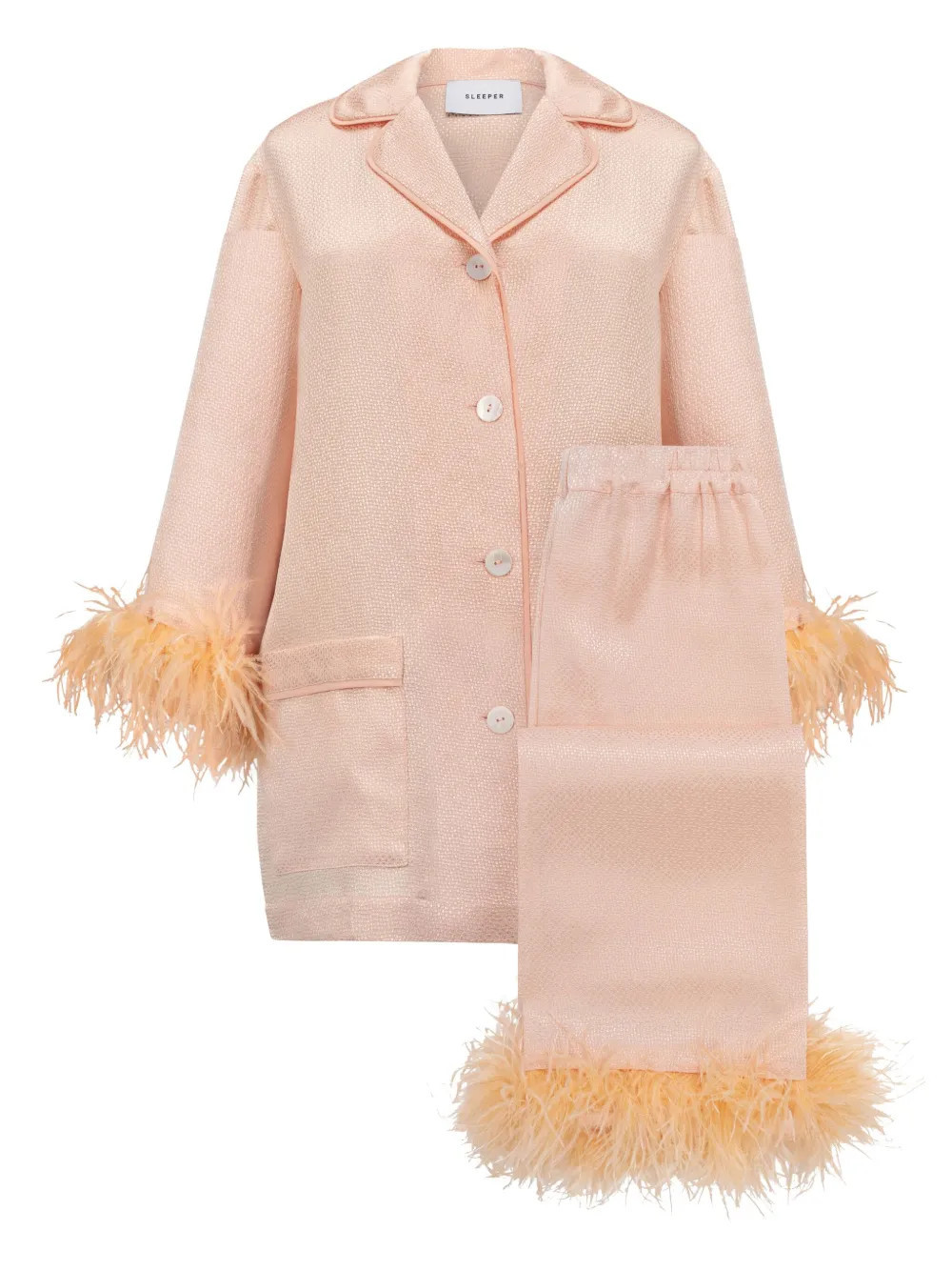 Sleeper Party jacquard pyjama set - Orange | Farfetch Global