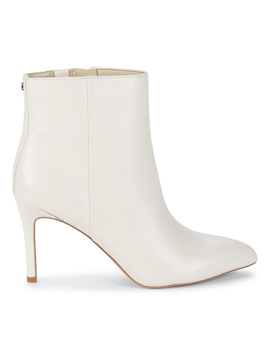 Sam Edelman Women's Olie Leather Heeled Booties - White - Size 6.5 | Saks Fifth Avenue OFF 5TH