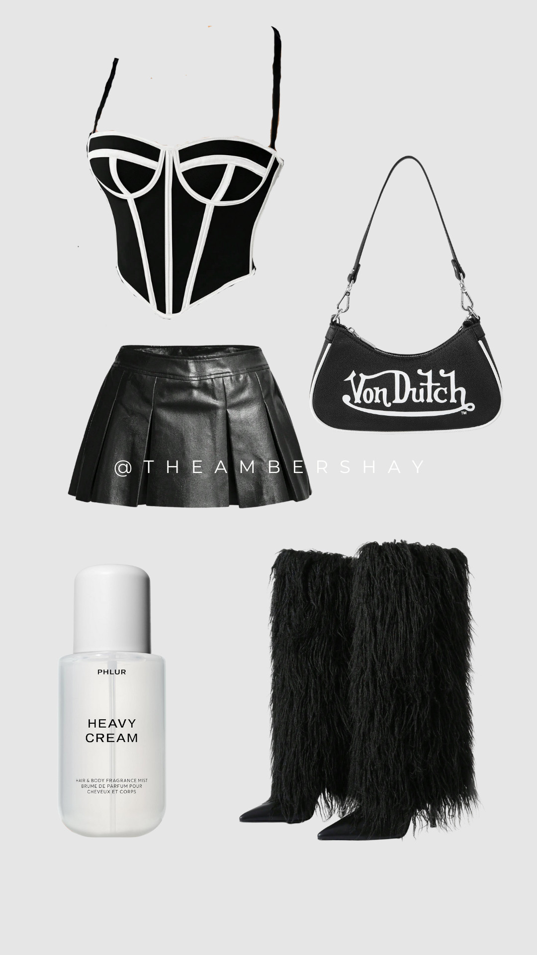 🖤 Edgy meets glam 🖤 This Shein night-out outfit is giving major Y2K vibes — a black and white corset top paired with a pleated faux leather mini skirt, shaggy faux fur boots, and a Von Dutch shoulder bag for that nostalgic but bold look. Perfect for concerts, girls’ nights, or a statement fall fit. I added my fave PHLUR Heavy Cream mist for that soft, luxe finishing touch.

Shop the full look on LTK 🔗
#SheinFinds #SheinOutfit #NightOutOutfit #Y2KFashion #FallFashion2025 #BlackAndWhiteOutfit #EdgyStyle #VonDutchBag #LeatherSkirt #CorsetTop #StatementBoots #StreetStyle #LTKfashion #LTKstyle #LTKfall #AffordableFashion #SheinStyle #OOTD #FallOutfitInspo #PHLUR #HeavyCream #Y2KAesthetic 

 #LTKStyleTip #LTKBeauty #LTKShoeCrush
