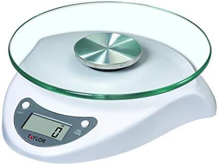 Taylor Precision Products Digital Kitchen Scale with Glass Platform, Tare Button, and Plastic Bod... | Amazon (US)
