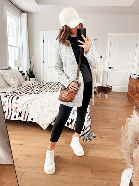 Casual style that’s bump friendly and will make you feel cute 🤍
.
I love pairing my hoodies with a cute cardigan or coat to elevate the look from athleisure to trendy chic.
- wool hat
- gray cardigan 
- black hoodie
- maternity leggings
- platform boots

#LTKstyletip #LTKfindsunder50 #LTKfindsunder100