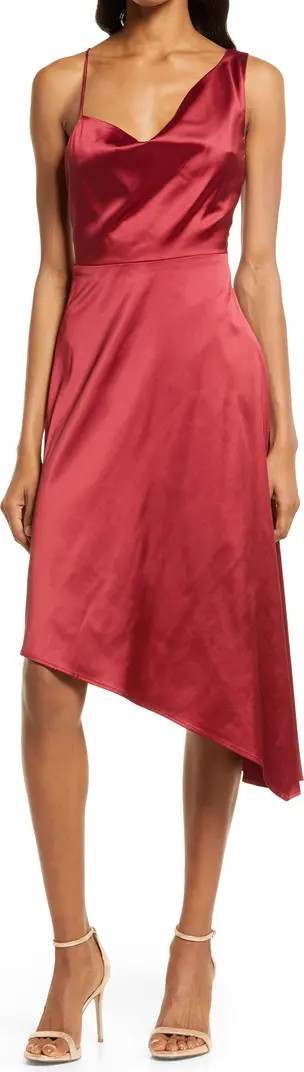 Sereno Cowl Neck Satin Midi Dress | Nordstrom