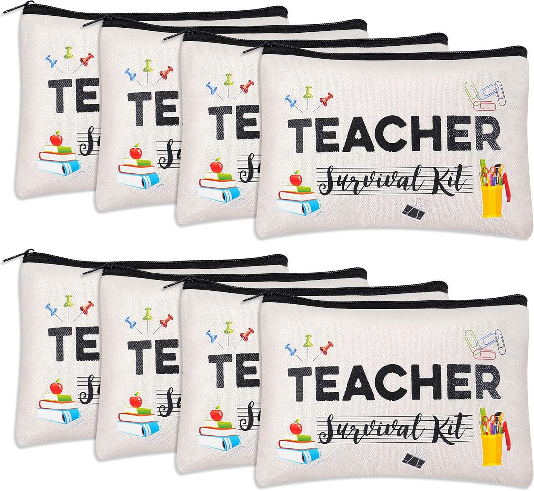 Kolewo4ever 8 pieces Teacher Appreciation Gifts Makeup Pouch Music Teacher Gifts Cosmetic Bag Tea... | Amazon (US)