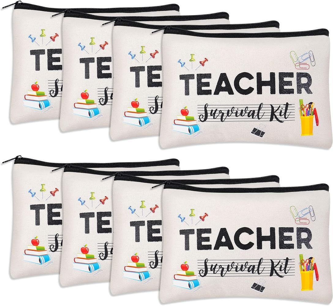 Kolewo4ever 8 pieces Teacher Appreciation Gifts Makeup Pouch Music Teacher Gifts Cosmetic Bag Tea... | Amazon (US)