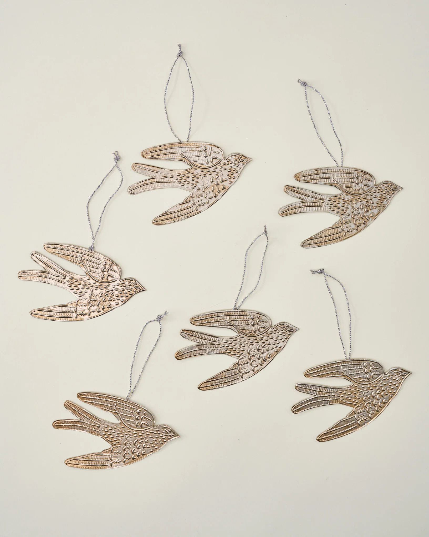 Pressed Metal Dove Ornament, Set of 6 | Magnolia