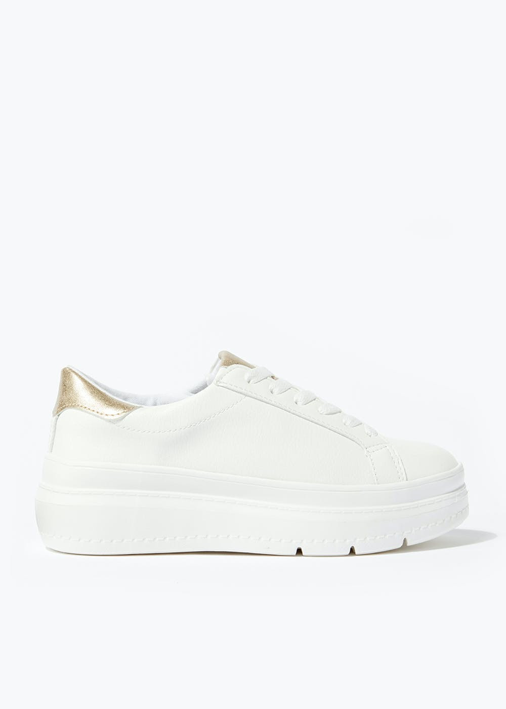 White Chunky Sole Platform Trainers – White | Matalan (UK)